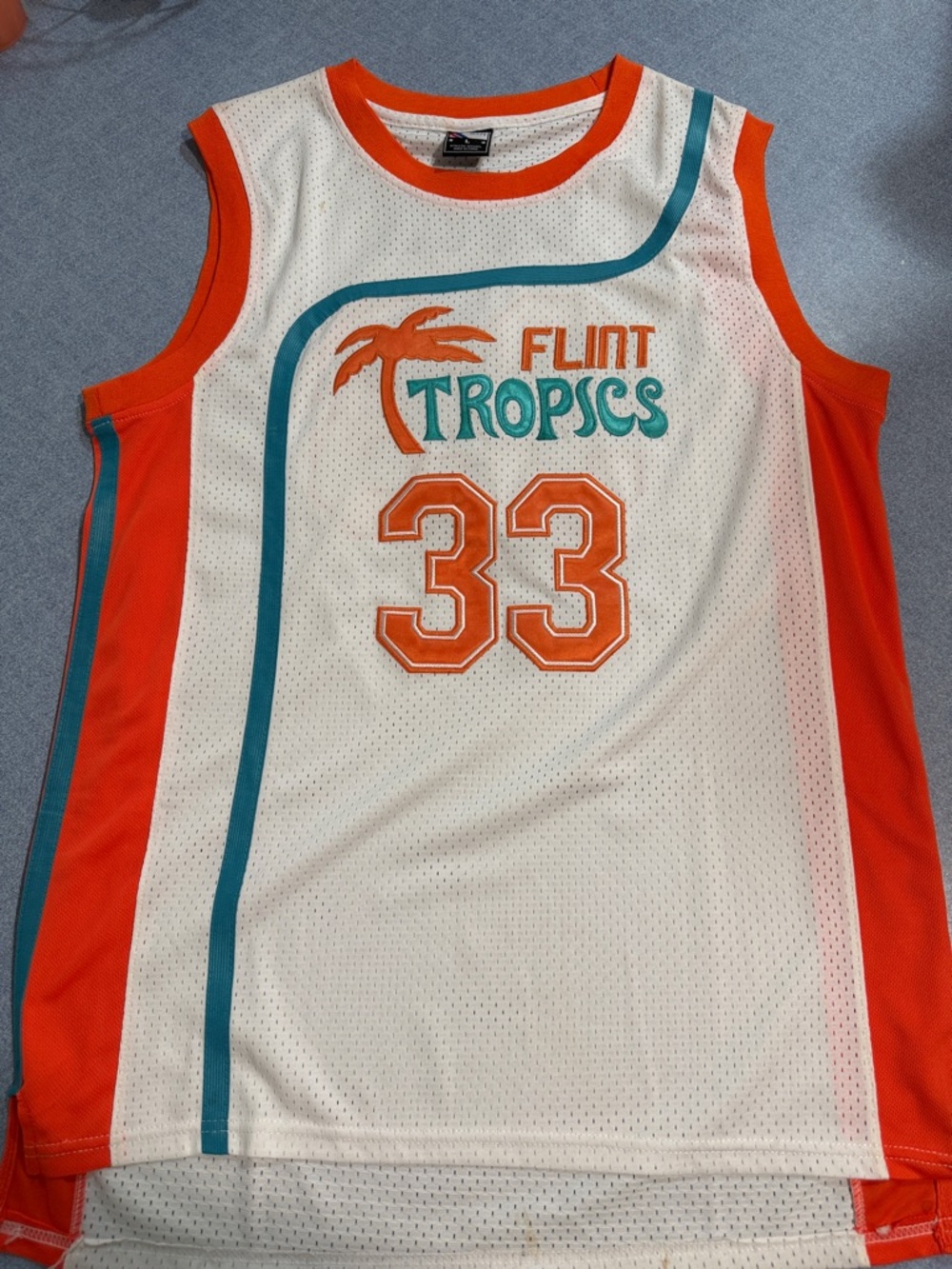 Flint Tropics Mesh Basketball Jersey - Jackie Moon from “Semi-Pro” movie